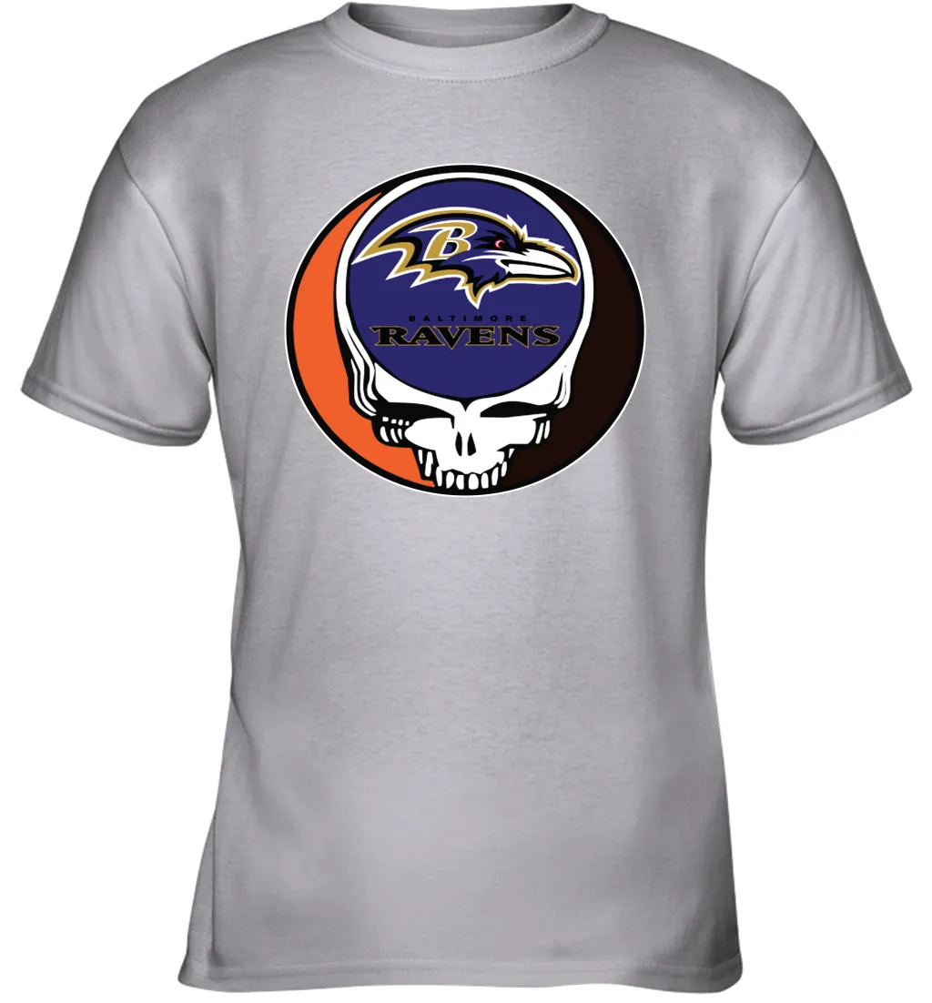 Baltimore Ravens Grateful Dead Steal Your Face NFL Football Youth T-Shirt