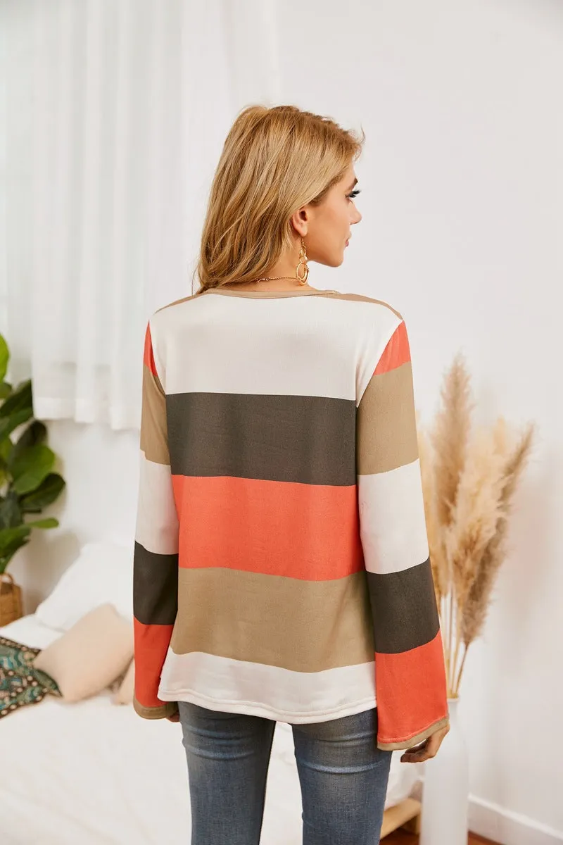 Julia Fashion - Multi-color V-neck T-Shirts