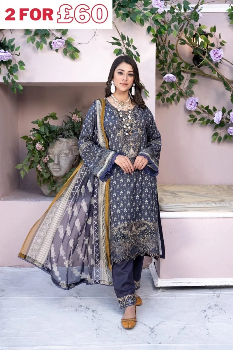 Munira Jacquard Linen 3 Piece Suit MUN458