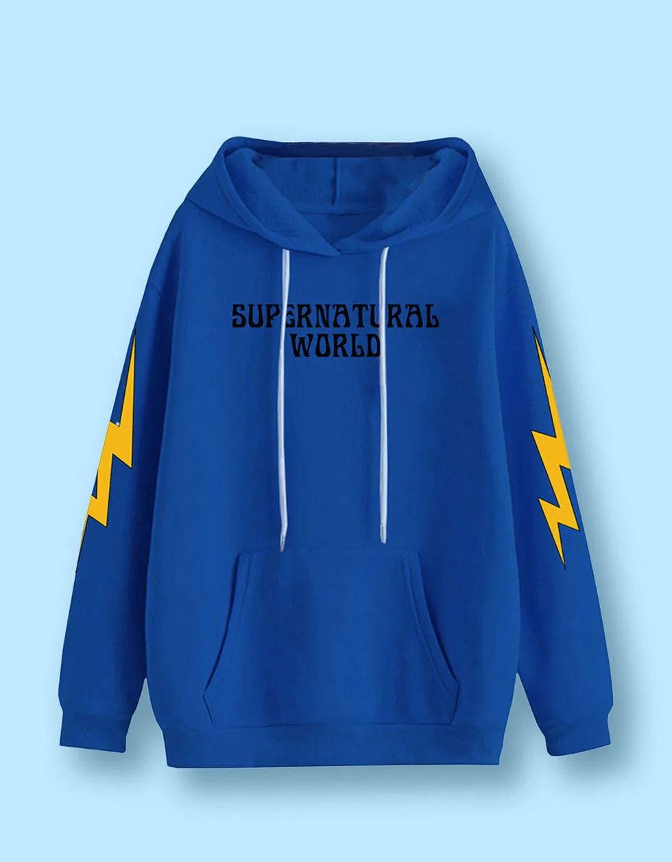World of Illusions Blue Back Graphic Printed Hoodie